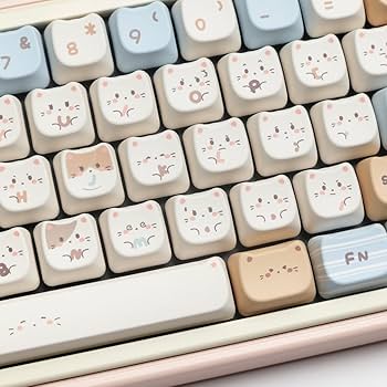 M♡ Amazon.com: Womier PBT Keyboard Keycaps, MOA Cute Keycaps